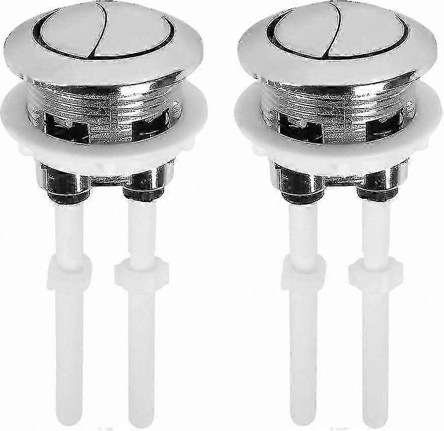 Dual Flush Push Button Set, 38mm Universal Toilet Cistern Replacement Buttons for Standard Double Flush Systems
