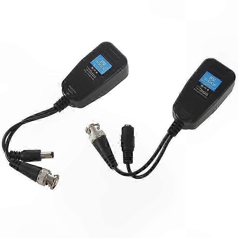 Passive Video Balun with Power Connector and RJ45 CAT5 Data Transmitter Pair for HD-CVI/TVI/AHD Systems