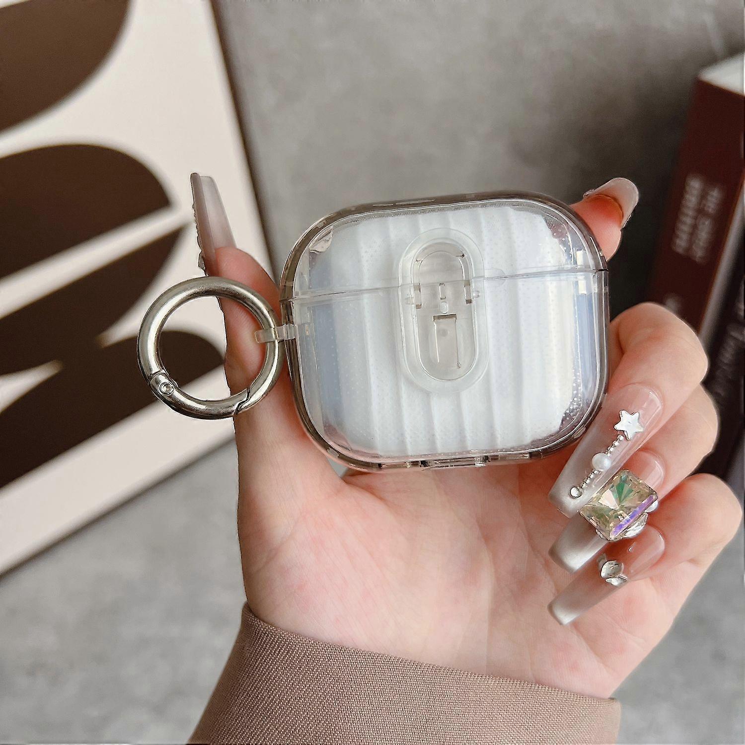 For Apple AirPods 4 Shell Texture Lock Buckle Protective Case PC TPU Earphone Cover