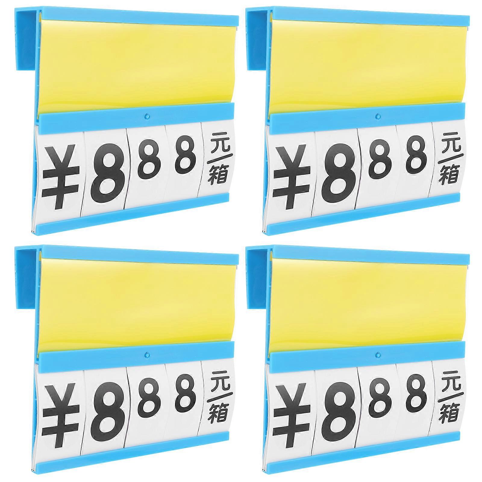 Food Label Stands Price Sign Board for Restaurants Plastic Assorted Color Suitable for Product Labeling 4Pcs