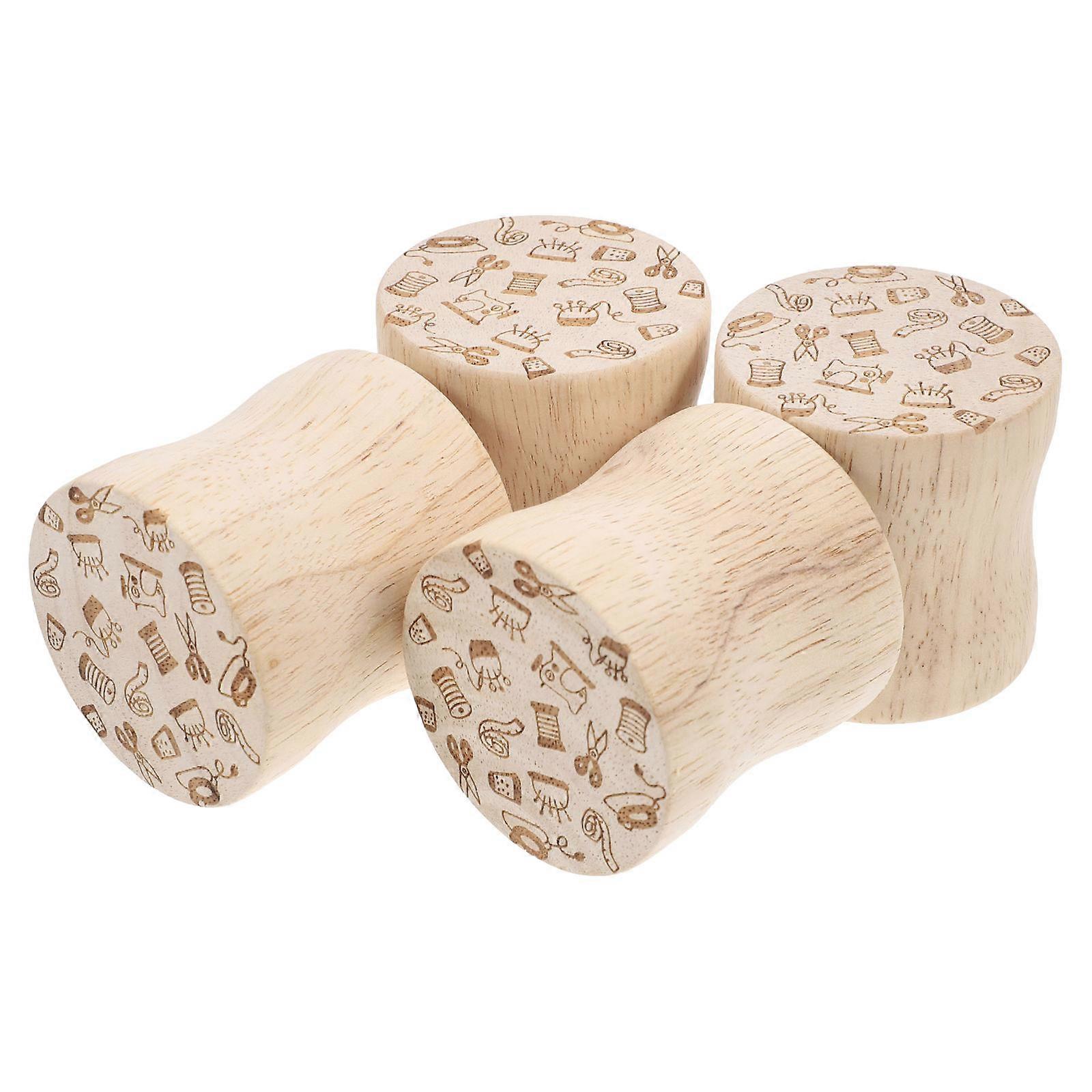 Paper Weights Heavy Wooden Fabric Weights for Painting and Calligraphy in Light Yellow 4Pcs