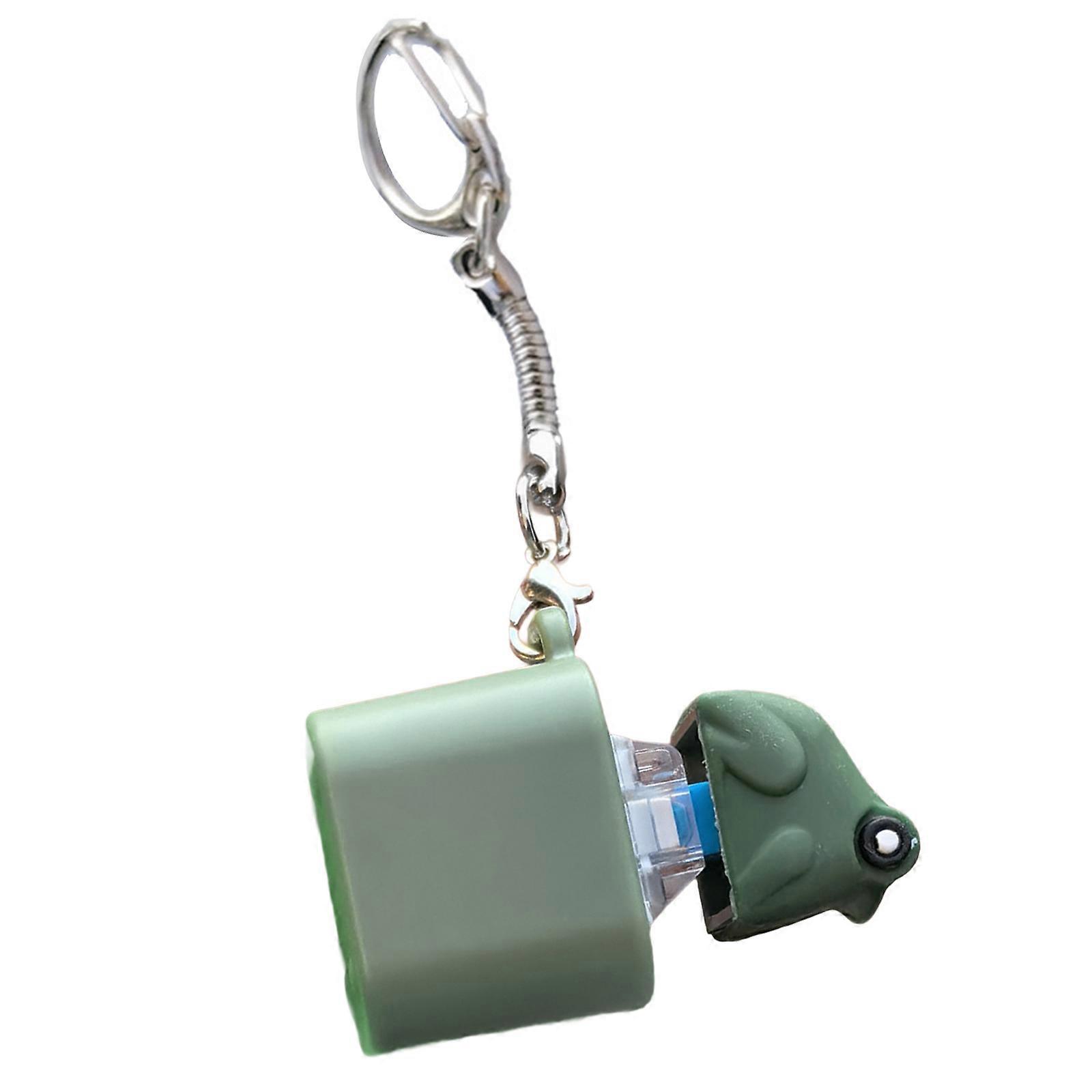 Light Up Frogs Stress Reliever Keychains Tactile Press Button Toy With Clicks Sound For Computer Enthusiasts Multicolor