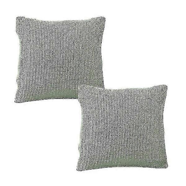 Comfortable Decorative Square Pillow Case With Corn Kernel Stripes And Soft Velvet