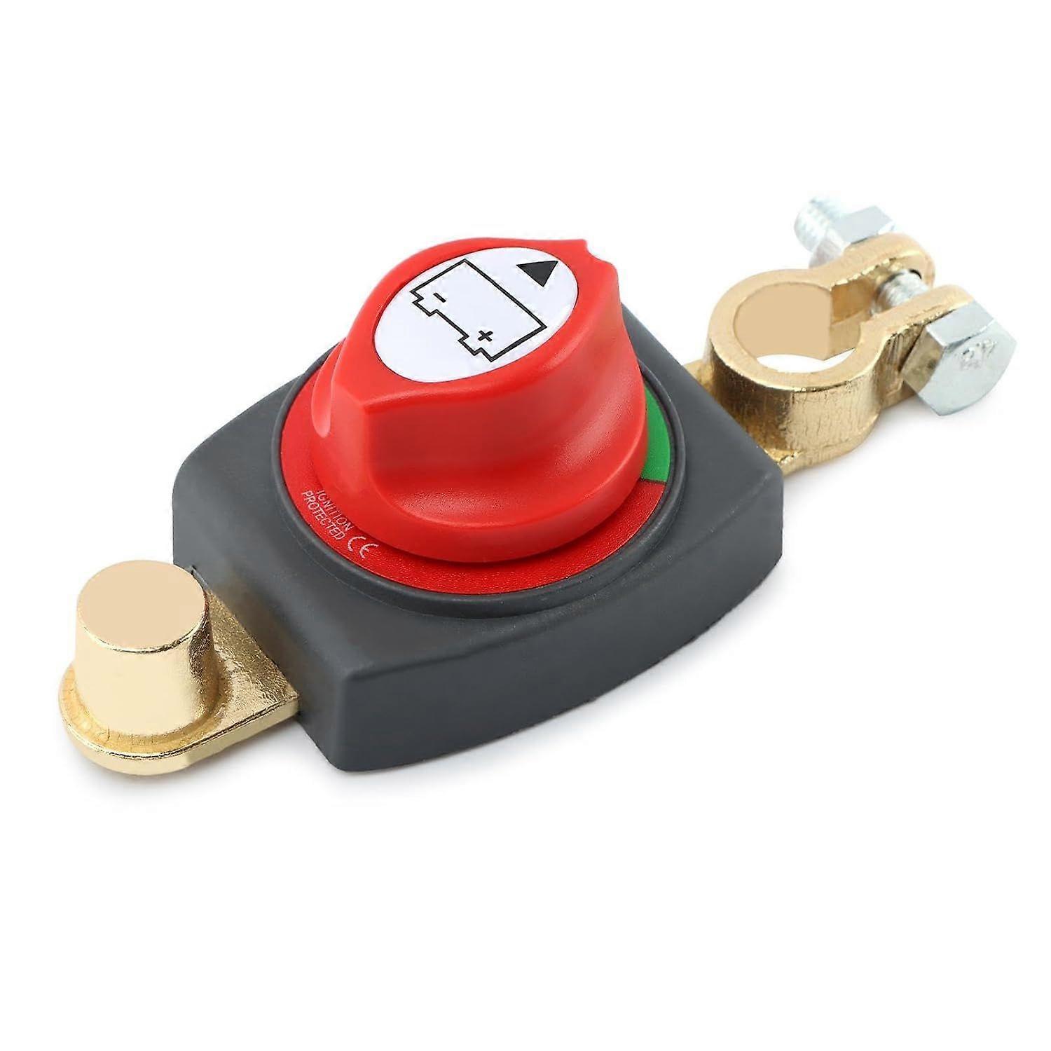 Battery Disconnect Switch,On/Off 275A 12-48V Top Post Battery Switch(Red) Red