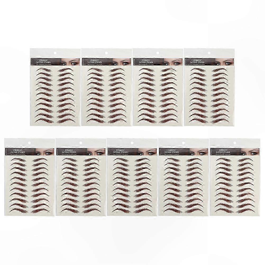 Natural Eyebrow Stickers, 9 Sheets of Transfer Stencils for Perfect Brows Tattoo Design Tools