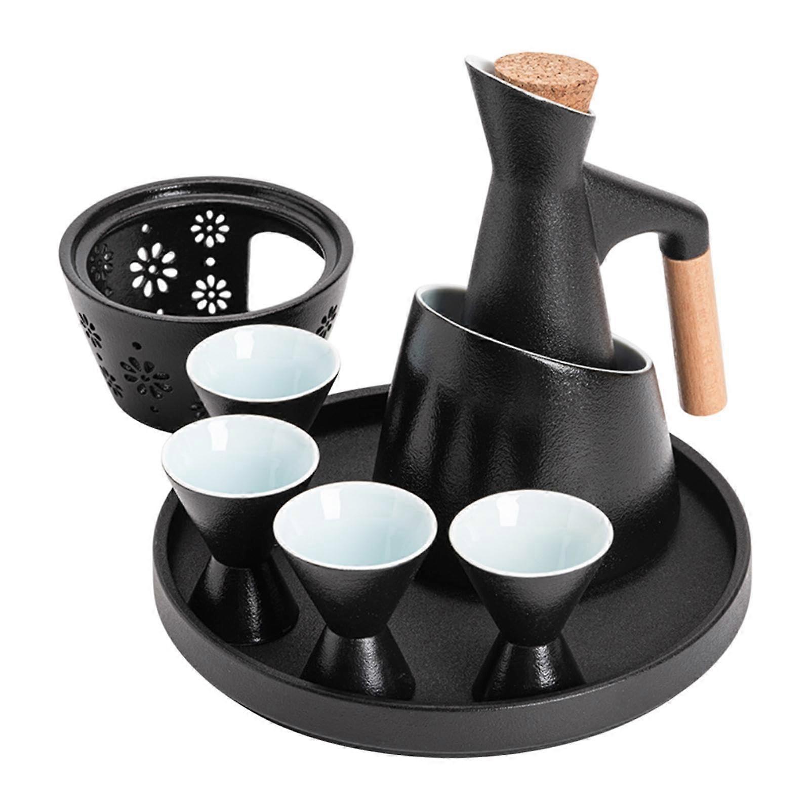 Japanese Sake Set With Warmer Ceramic Drinkware For Home And Gatherings