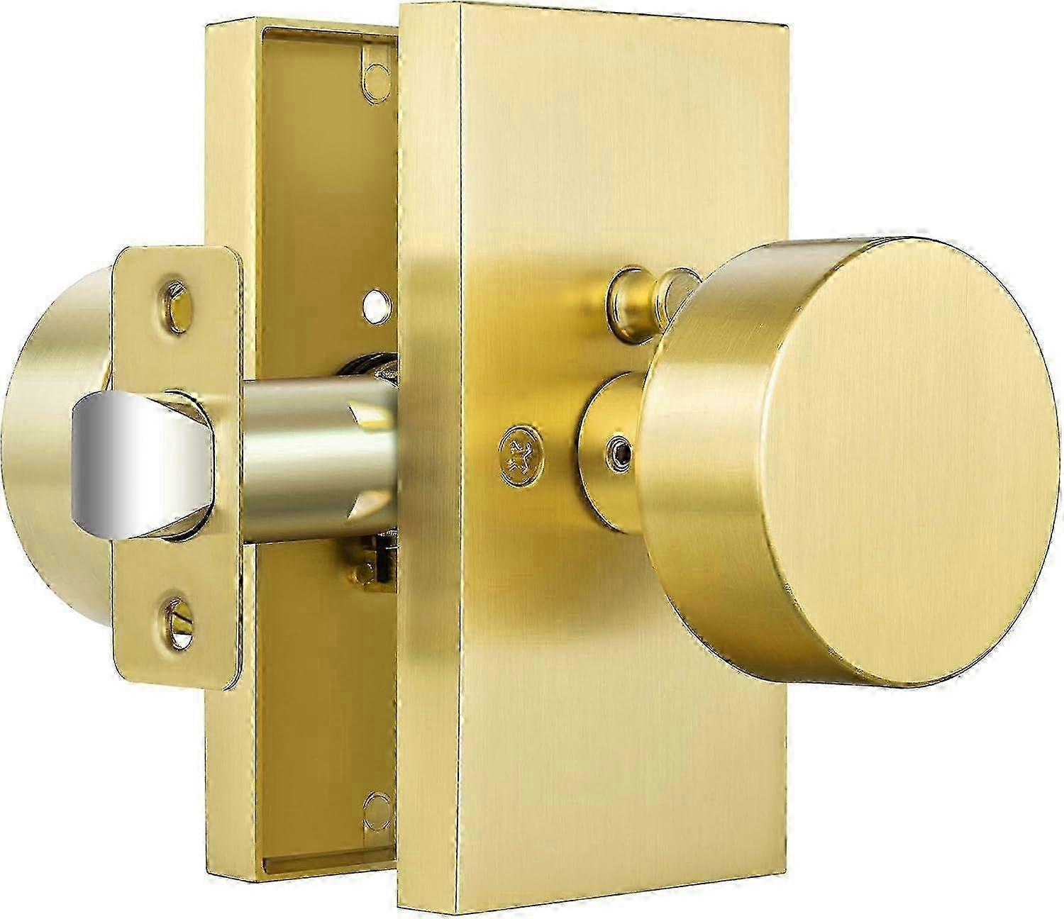 Enhanced Modern Satin Brass Door Knobs for Private Bedroom Use