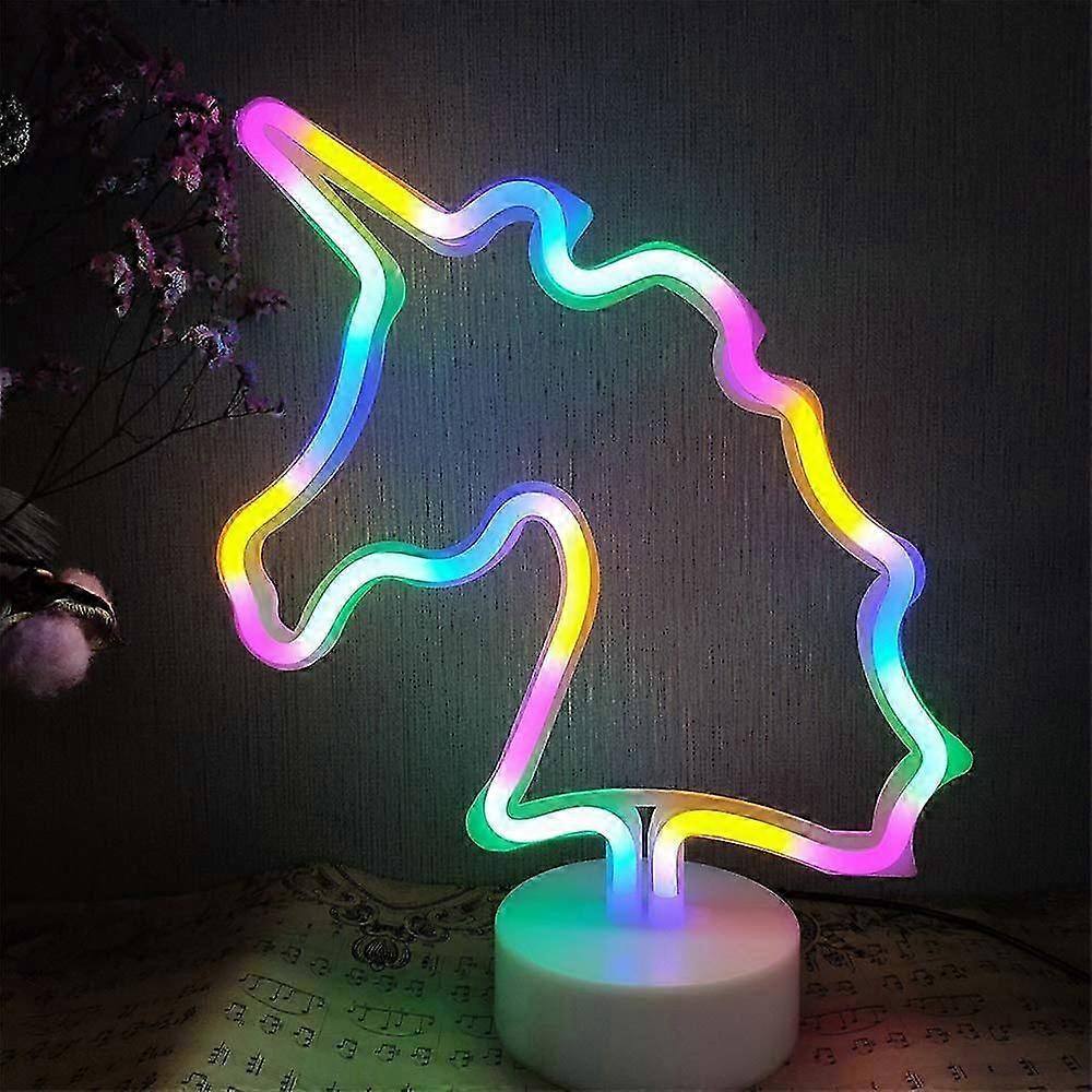 LED Neon Light Colorful Magical Unicorn for Table Wall Decoration