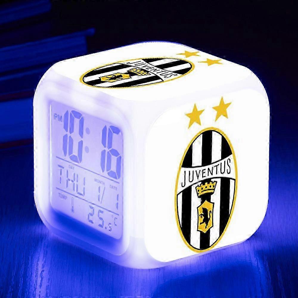 LED electronic alarm clock, colorful square alarm clock, 3-sided color pattern clock