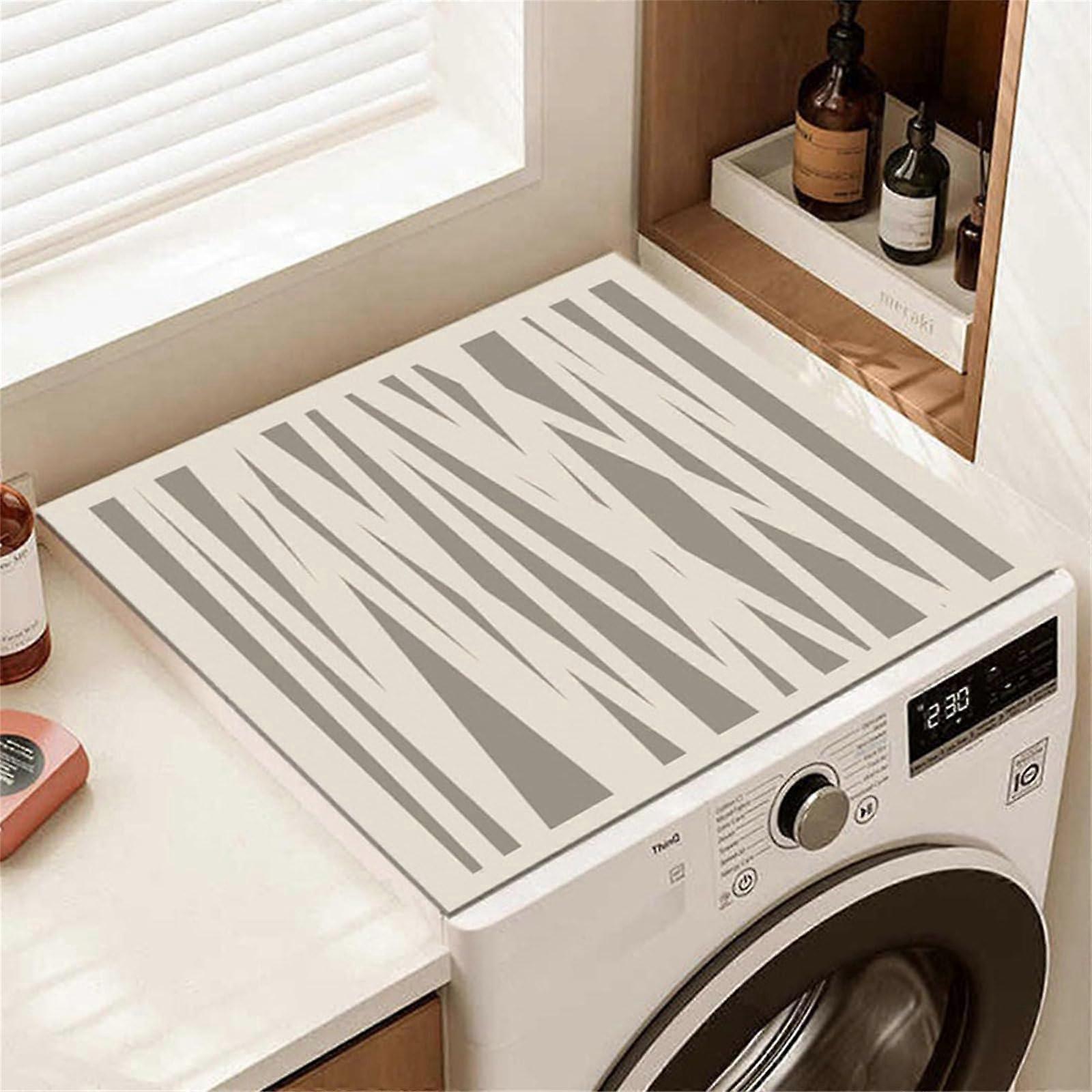 Wabi Sabi Style Washer Dryer Protector Tree Pattern 40x60 Cm Silicone Mat Absorbent QuickDry AntiSlip DustProof