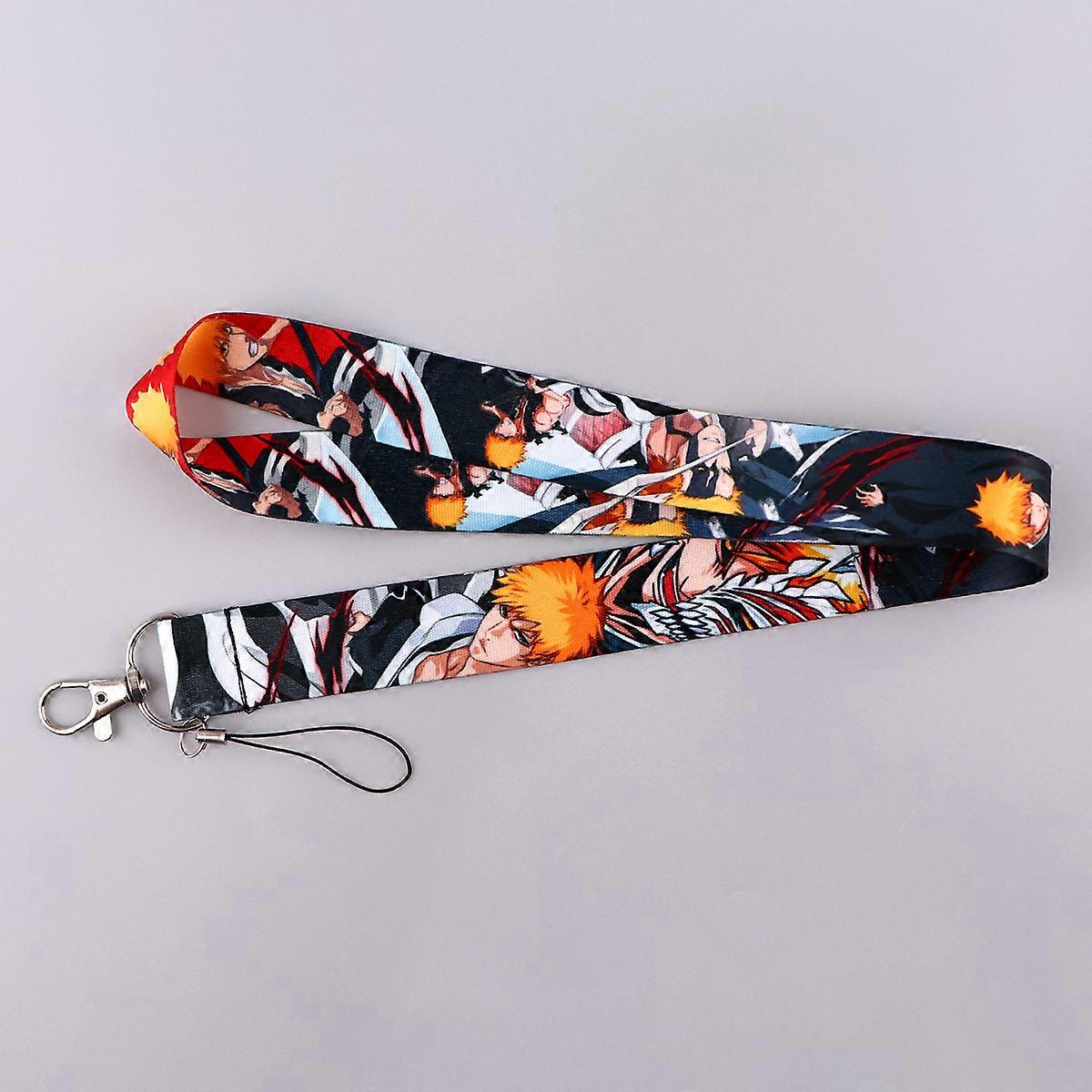 Cosplay Death Mask Japanese Anime Credential Holder Keychain Lanyards for Key Neck Strap For Card Badge Gym Keyring Accessories
