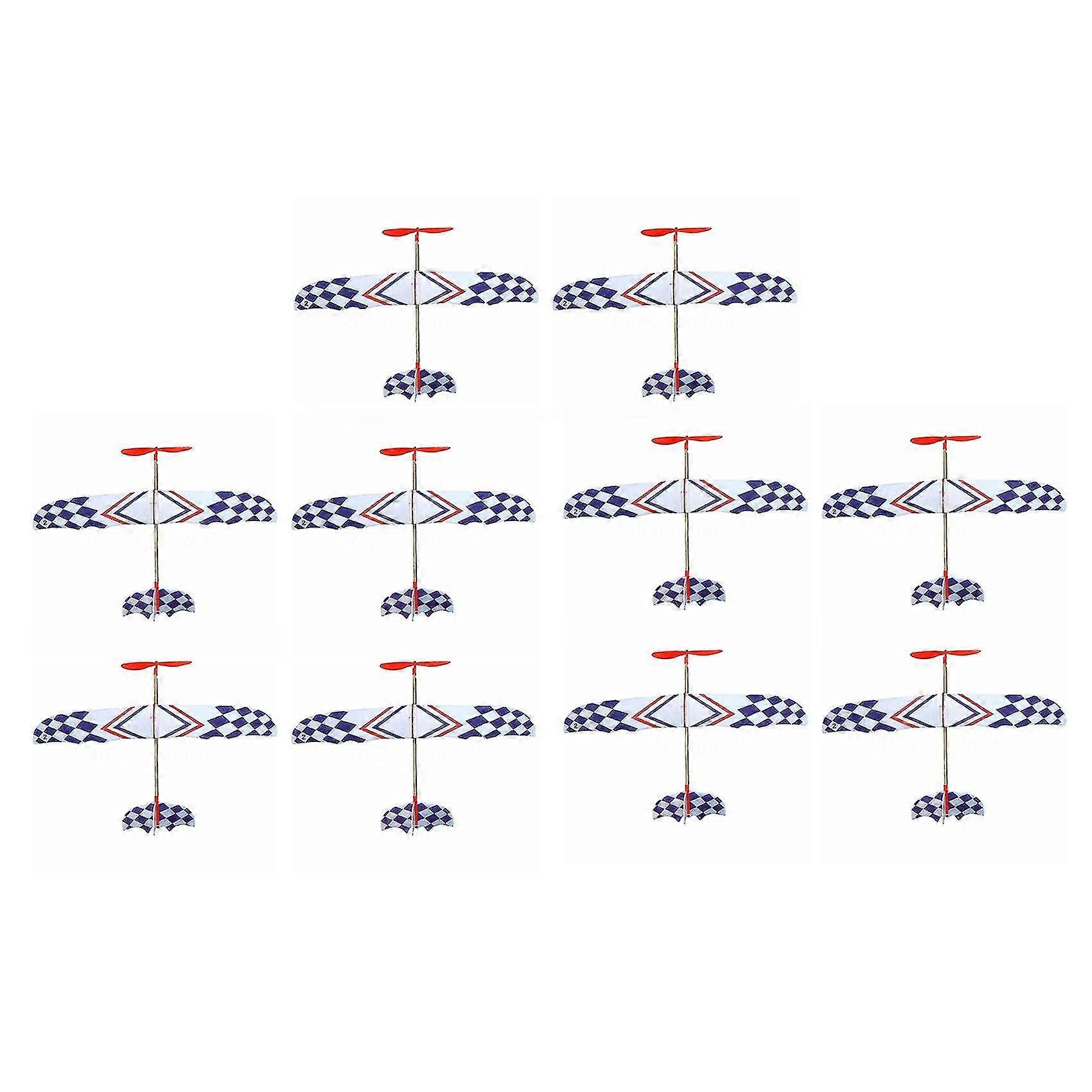 10pcs Rubber Band Powered Foam Plane Model Kit Educational Toy for Children