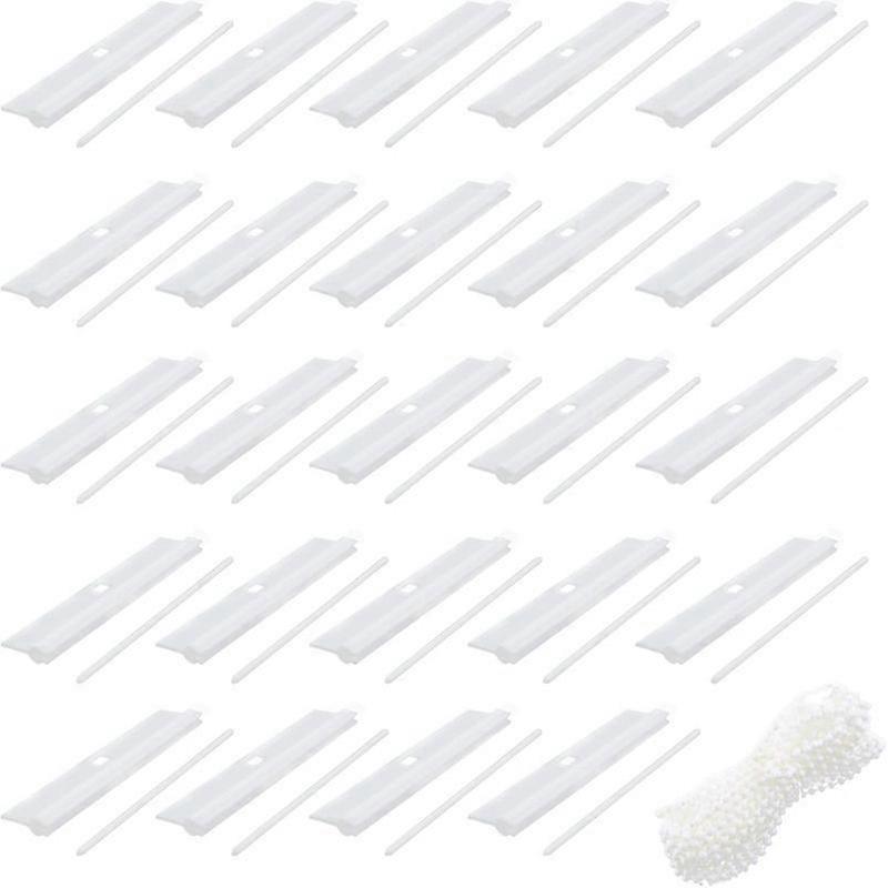 25pcs Vertical Blind Repair Parts: Blind Slats Fixer Hangers Replacement With Beaded Chain - For Vertical Window Curtain Replacement Slats Hanger Acce
