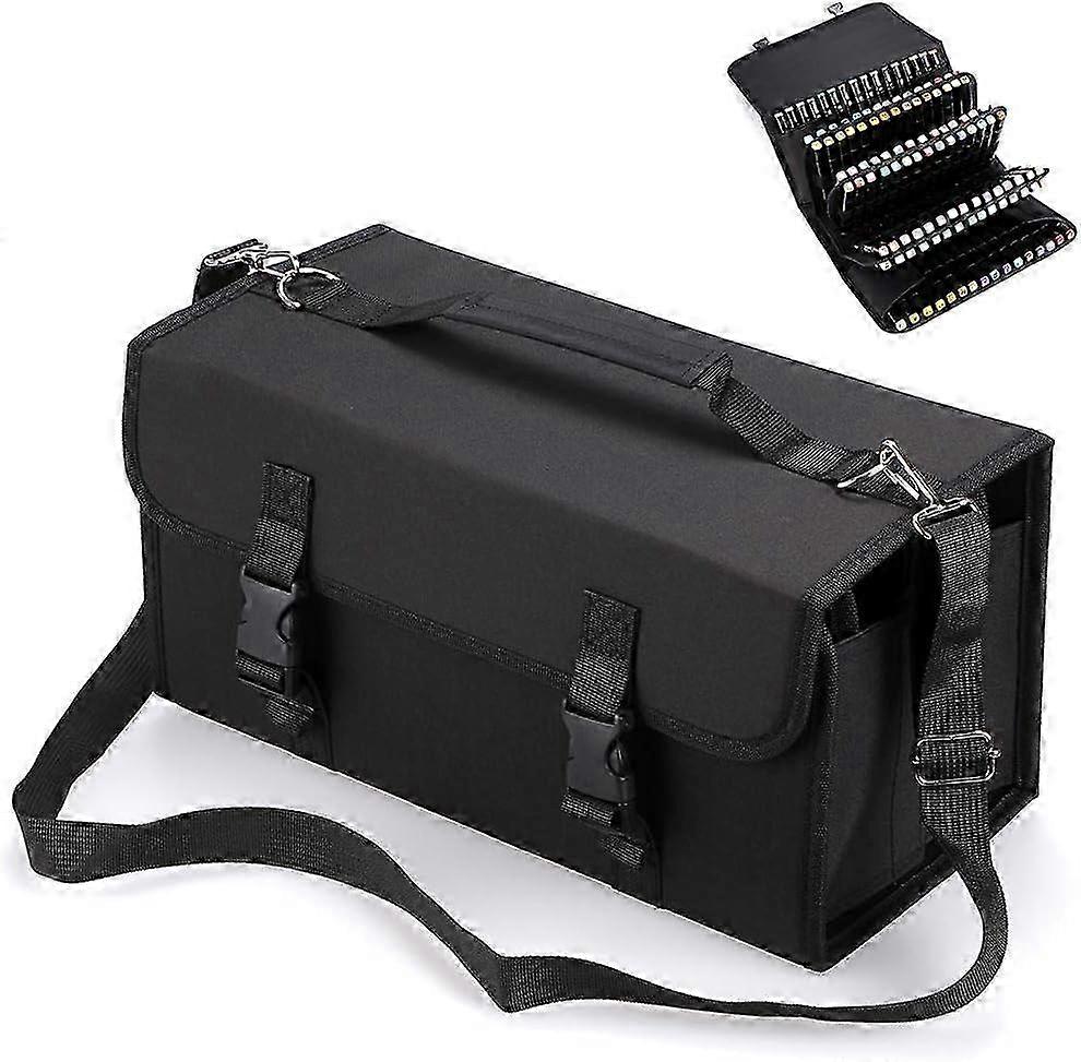 2025 Large Capacity Canvas Marker Case - 120 Slots Black (Markers Not Included)
