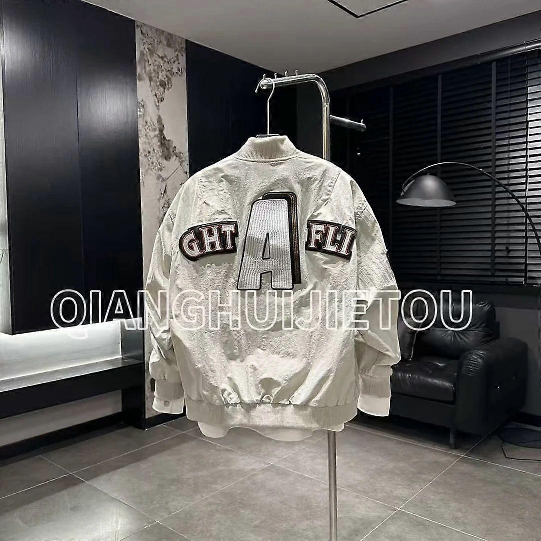 Spring American-Style Labeled Embroidered Baseball Jacket Jacket For Men, Loose And Versatile, Cool And Stylish Pilot Jacket