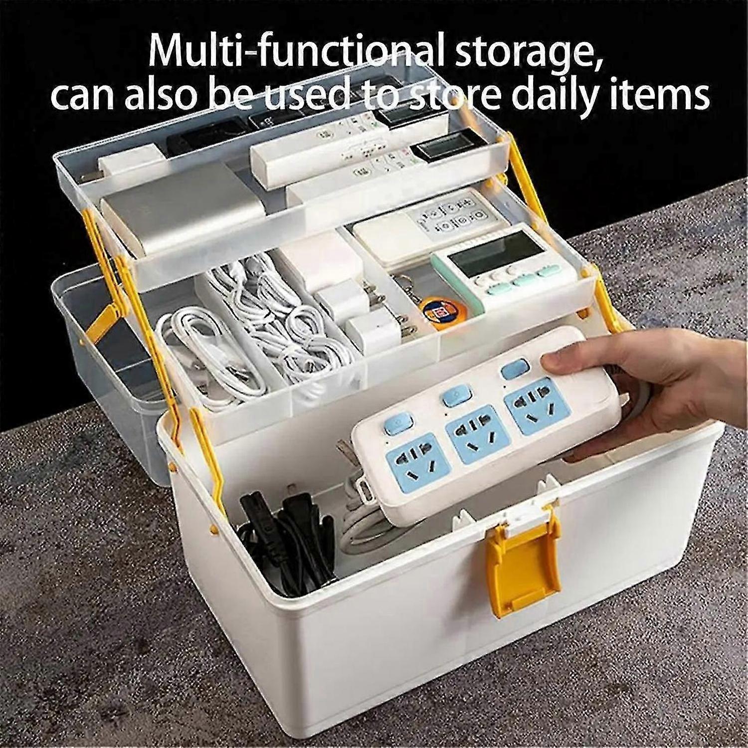 Small Tackle Box with 2 Tray Hardware Organizer Portable Multipurpose Storage Box for Snacks Screws Nuts Lure Case B