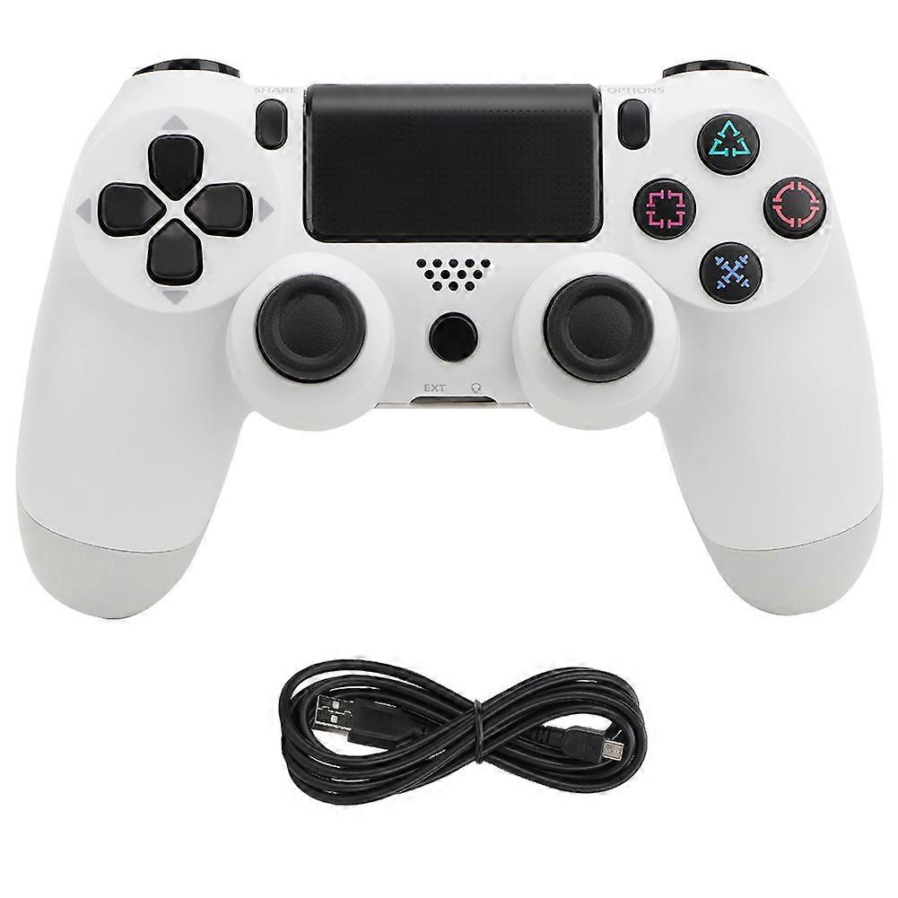 Manette de jeu filaire USB pour console PS4 avec câble de données (blanc)