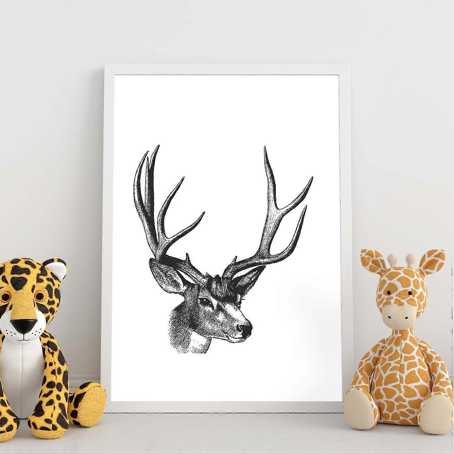 Imprimeu de căprioară alb-negru