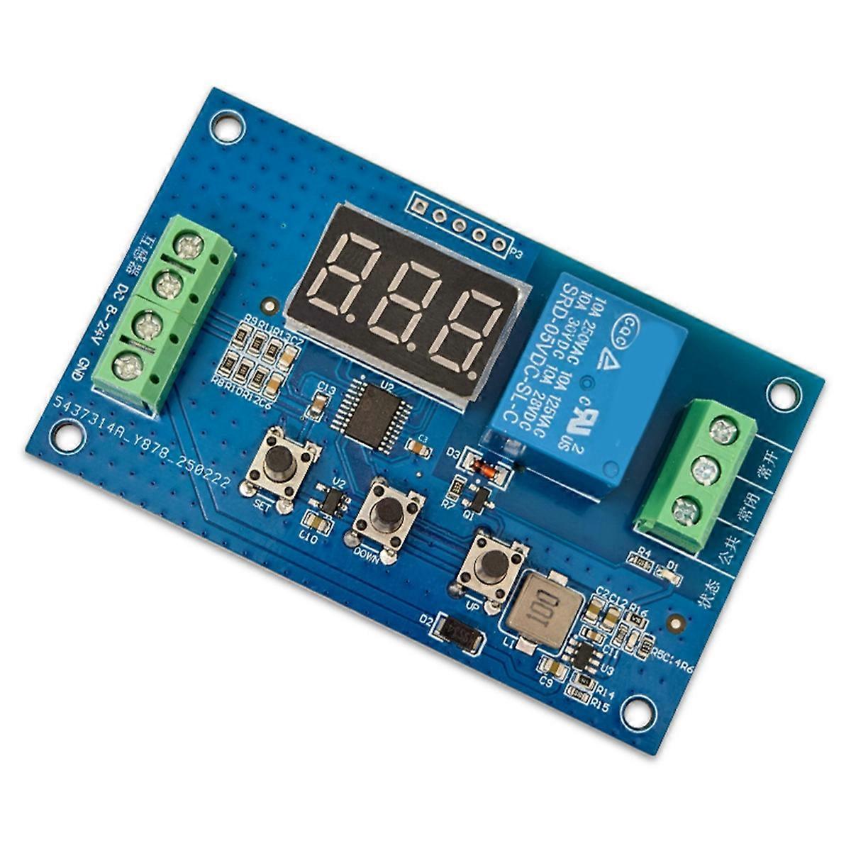 220V AC 5A Overcurrent Protection Module with Key Setting and Digital Tube Display DC8-24V for Device Protection