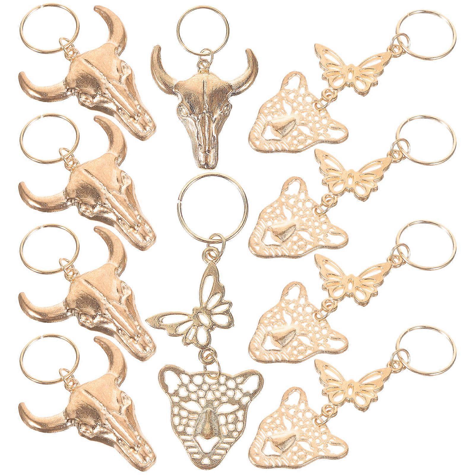 Dreadlock Accessories Ox Head Leopard Head Hair Charms 10Pcs Pack