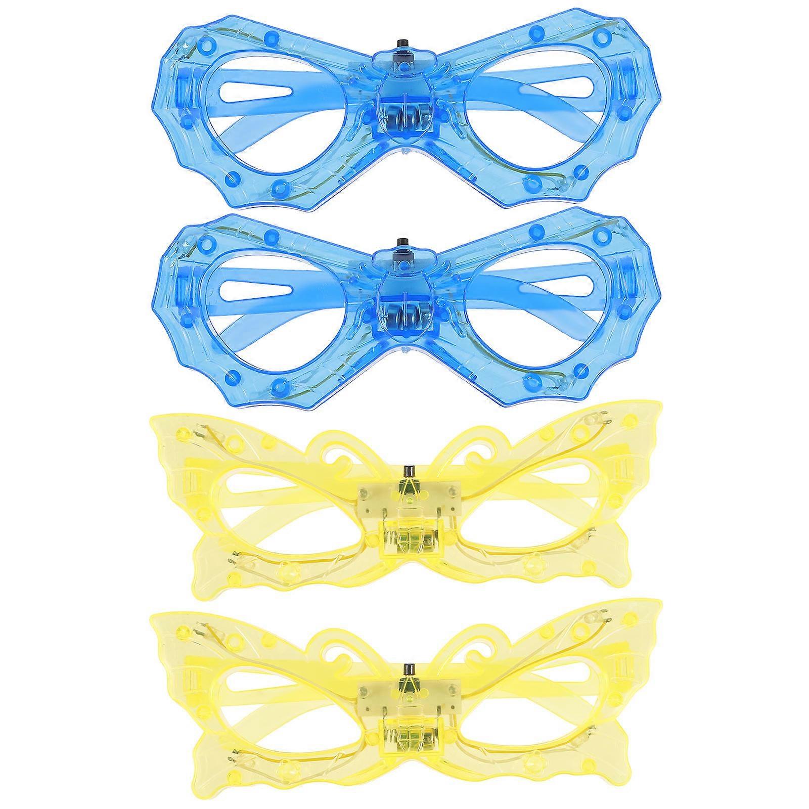 Glowing Glasses Light Up Happy New Year Party Glasses for Decoration 4Pcs