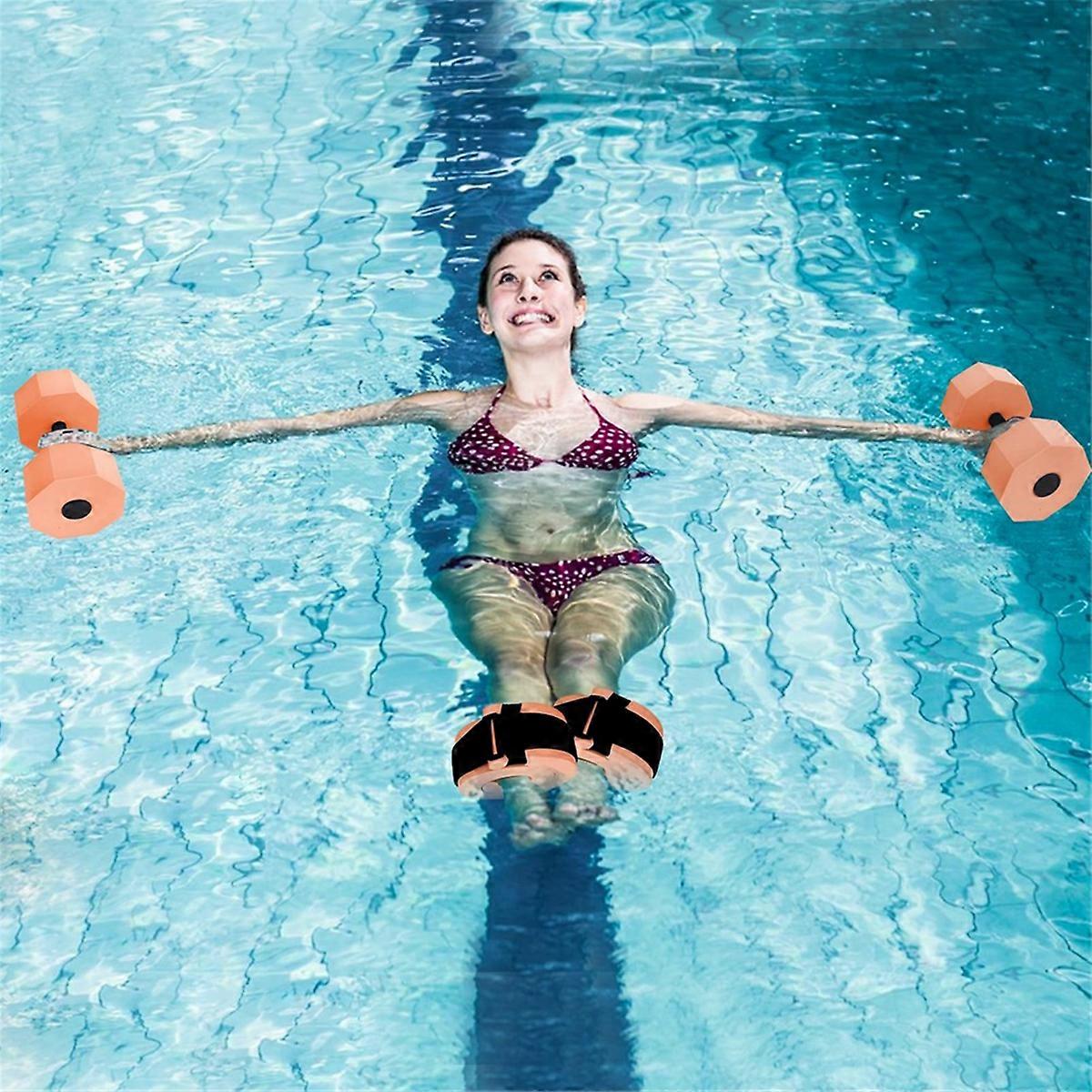 Water Dumbbell Set for Pool Weights, Foam Swimming Water Cuffs(pink)