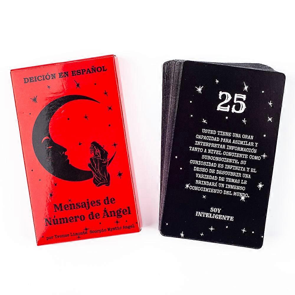 Mensajes de N��mero de ��ngel 54Pcs Spanish Version Fate Divination Tarot Card FortuneTelling Card Games Party Board Game 10.3*6CM