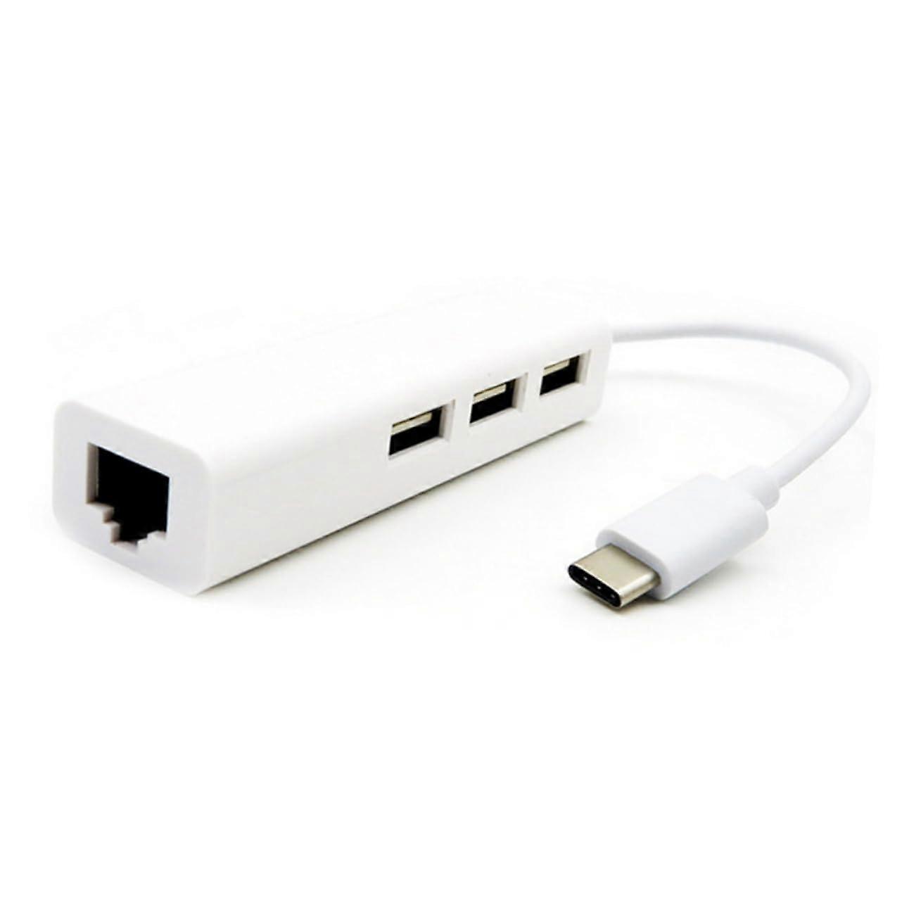 USB Ethernet Adapter With USB Ports For Laptop USB 3.0 Hub, Gigabit Ethernet, TypeC Compatible
