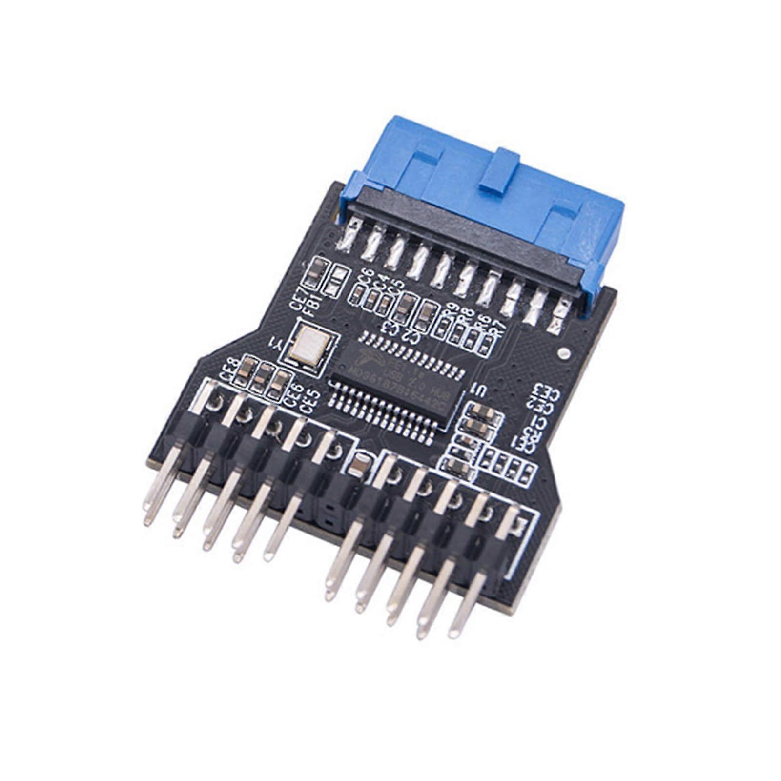 USB Splitter 19Pin USB Header To Dual USB 2.0 Female Extension Adapter For Desktop PC And Motherboard Connectivity