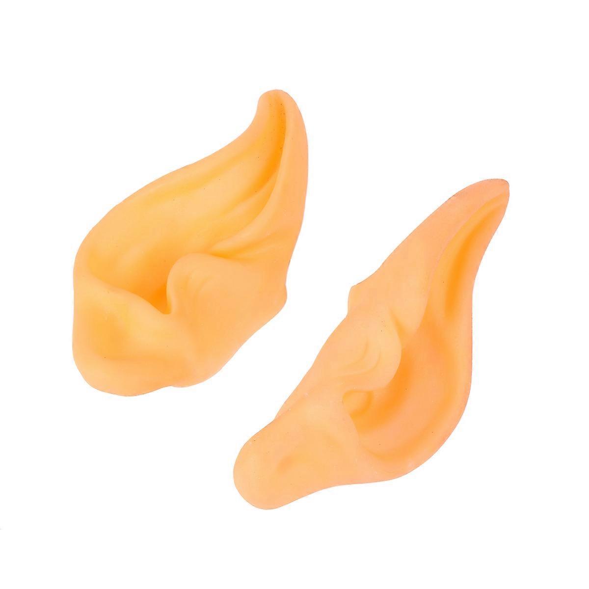 Halloween Props Simulated Elf Ear for Decor 4Pairs Light Yellow Color