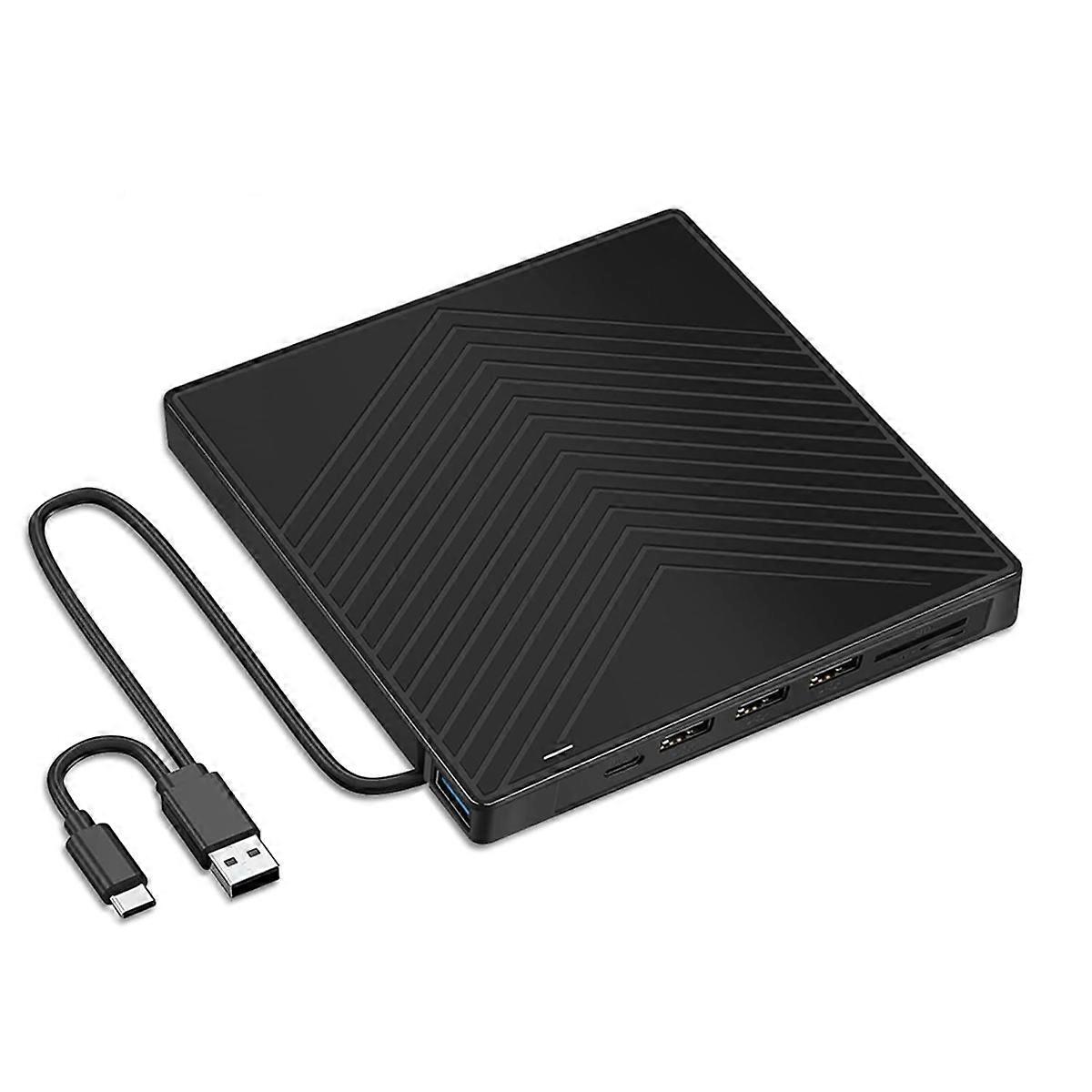 External CD/DVD Drive, Portable USB 3.0 Type-C DVD RW CD Writer Drive Burner Reader Player Optical