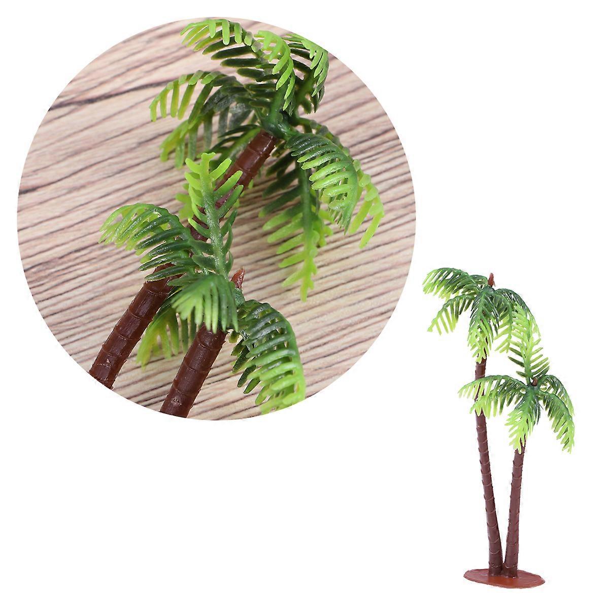 Miniature Tree Plastic Coconut Palm Tree for Decoration 15Pcs