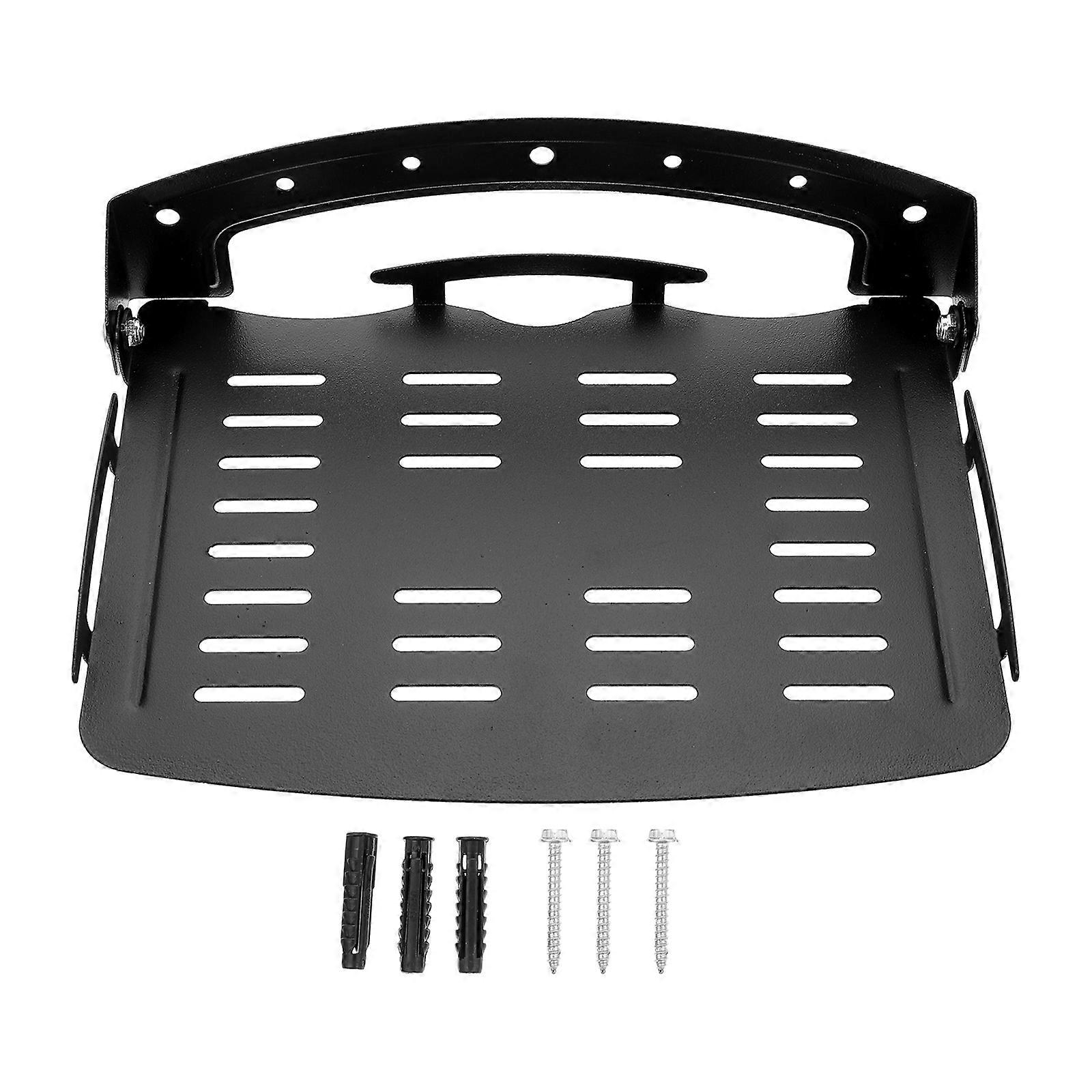 Black Wall Router Holder Collapsible Storage Rack for 2Pcs Router Units