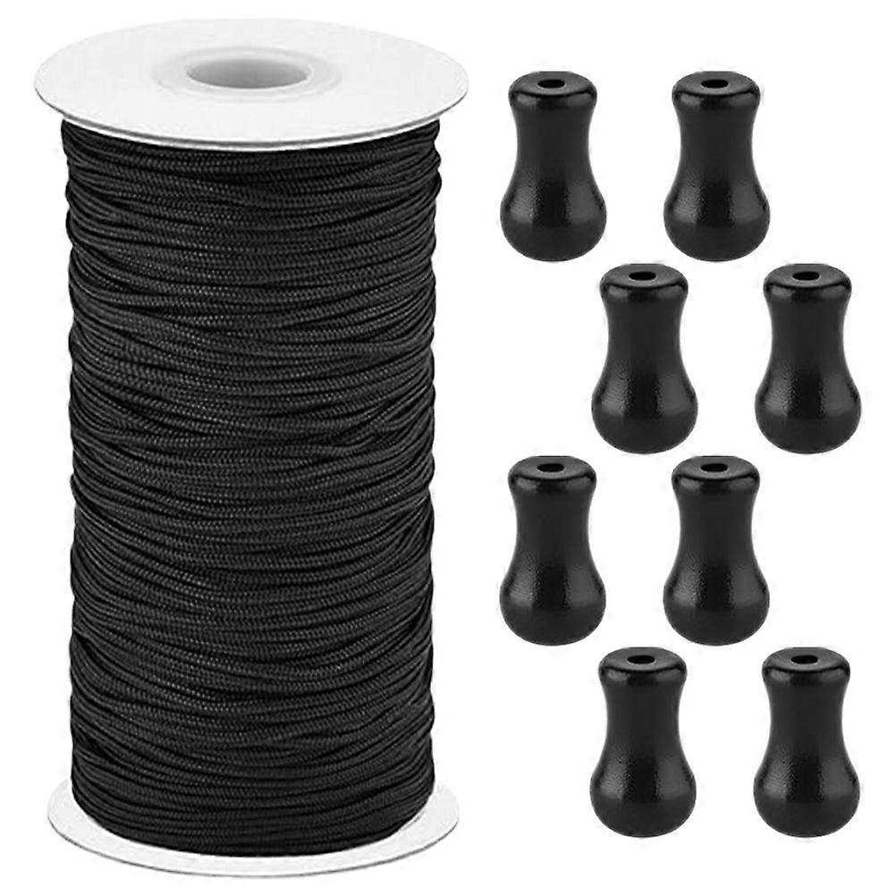 Blind Repair Parts Lift Shade Cord Roll Blind Replacement String for Indoor Curtains Black Polyester Pom Replacement 1 Set