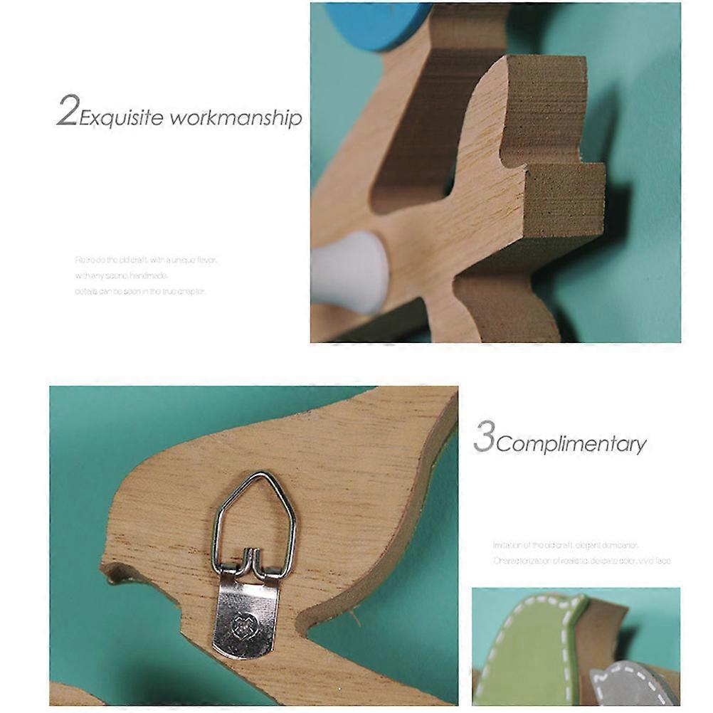 Wooden Hook Mounted for Coat Rack with 4 Hooks Green