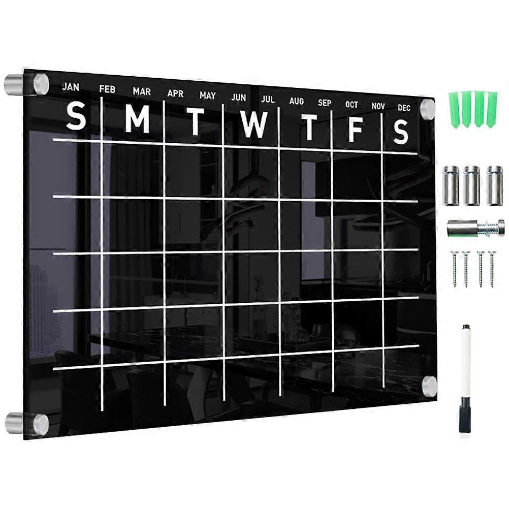 Acrylic Calendar for Wall Weekly Planning Board for 2Sets Black