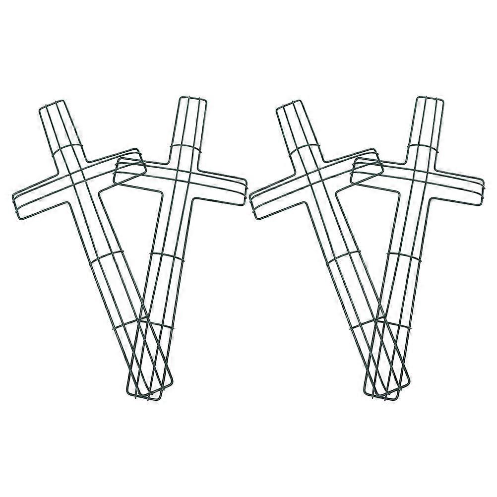 Cross Shaped Wreath Frame Made Of Iron For Wall-Mounted Installation Perfect For Easter Christmas Halloween 8Pcs