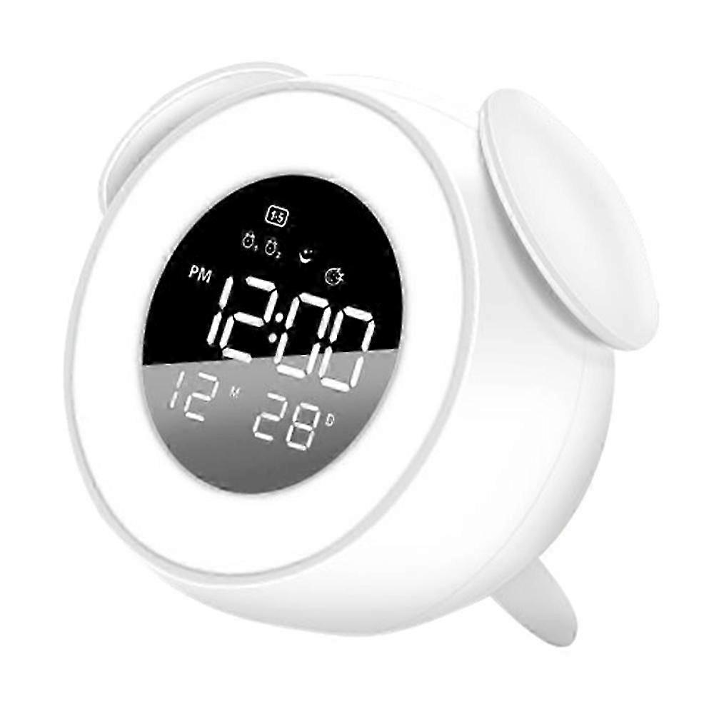 LD908 Rechargeable Sunrise Alarm Clock with Sunset Ambient LED Bedside Lamp for Gentle Wake Up Light
