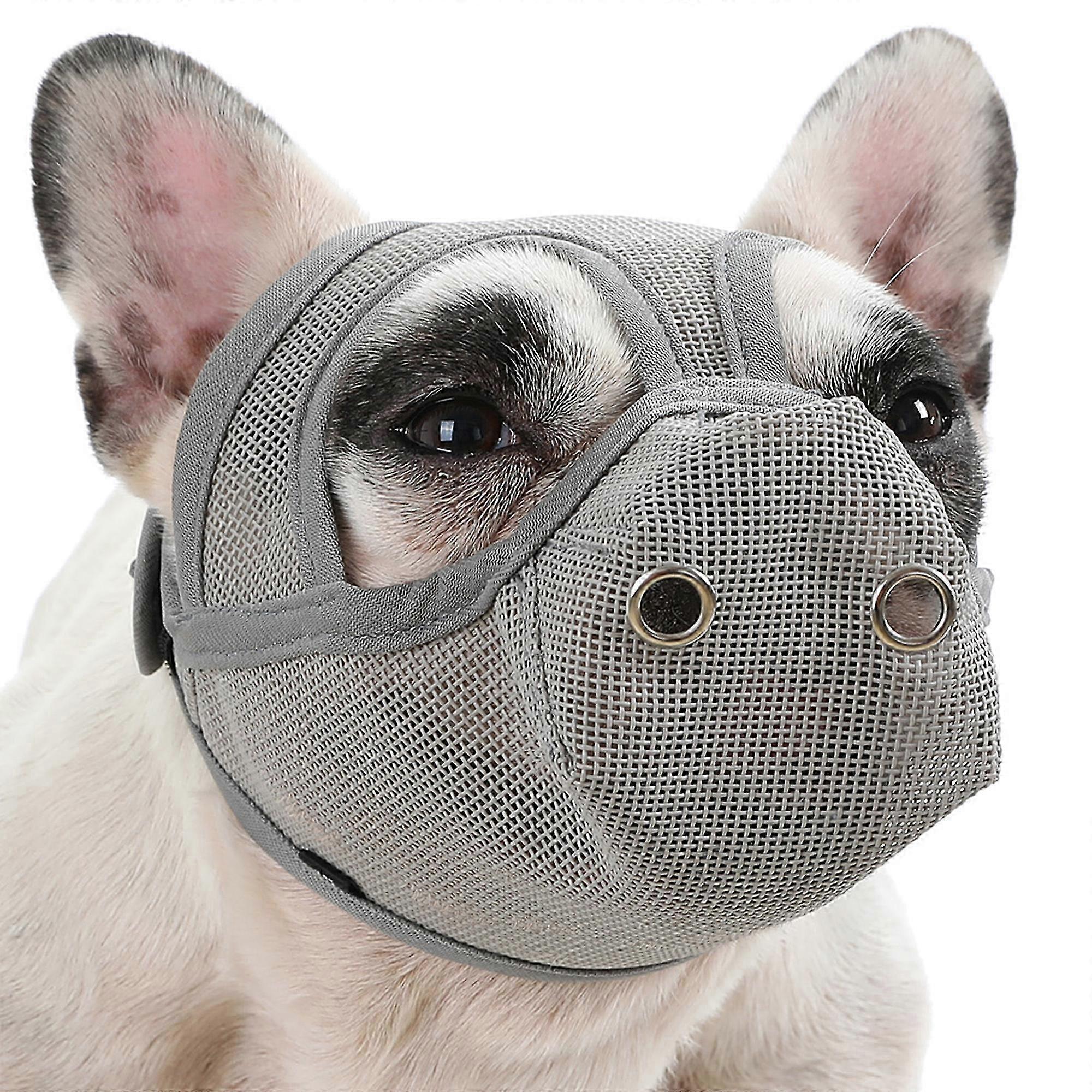 2025 Dog Muzzle Breathable Mesh for Short Snout Dogs Prevent Biting Barking