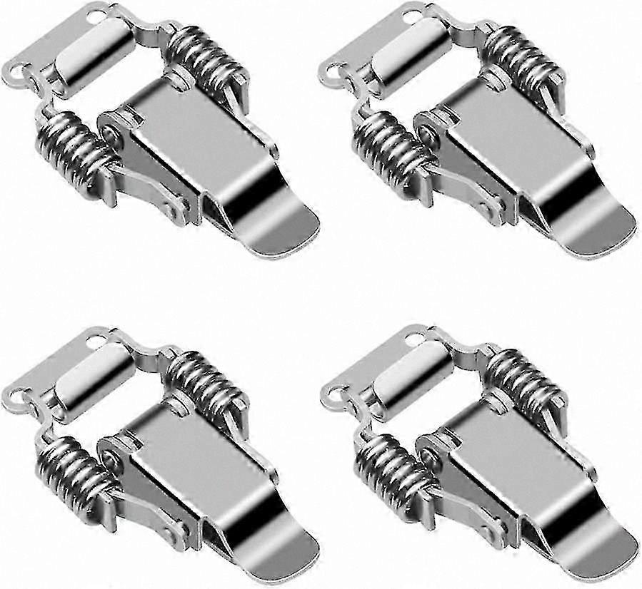 4-Pack Stainless Steel Lever Locks with Clip and Toggle Spring Latches for Box and Door Hasps