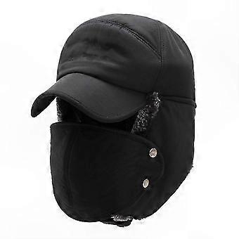 Winter Trapper Hat with Faux Fur Ear Flaps and Windproof Mask for Men and Women