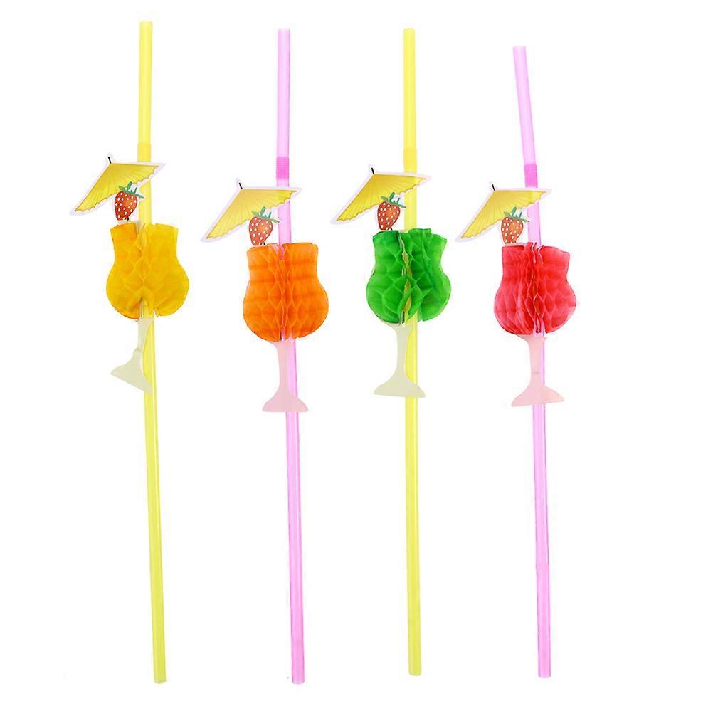 Χαβανέζικα Είδη Πάρτι Κύπελλο με Κηρήθρα για Κοκτέιλ Γιορτών Ποικιλία x 4 x 24 εκ. Θέμα Παραλίας 20 Τεμάχια