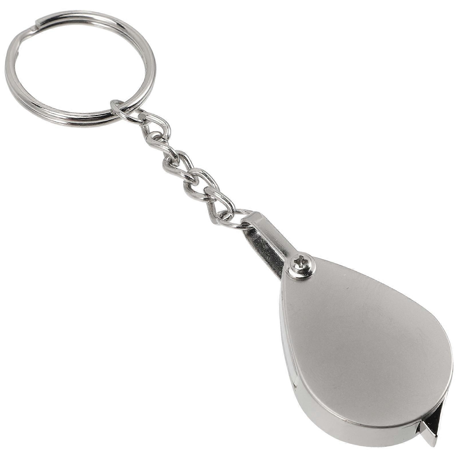 Portable Keychain Magnifier for Inspection with 5Pcs Foldable Silver Loupe