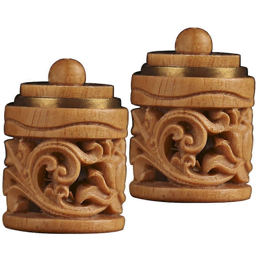 Square Carving Wooden Fragrance Ball Bottle For Keychain And Phone Decorative Use Compact Size 10Pcs