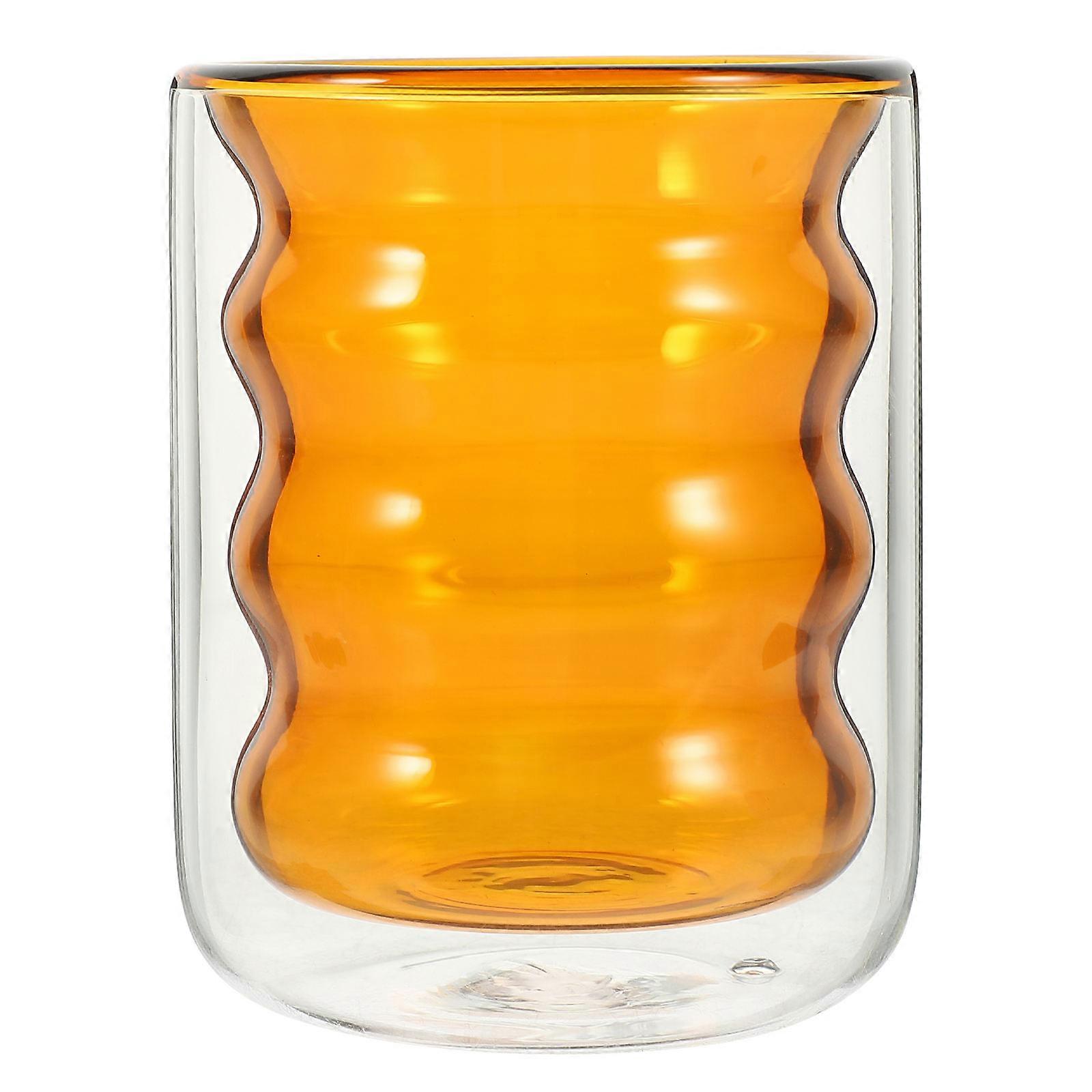 Stackable Glass Coffee Holder 4Pcs Designed For Kids Compact Design Healthy Usage Yellow