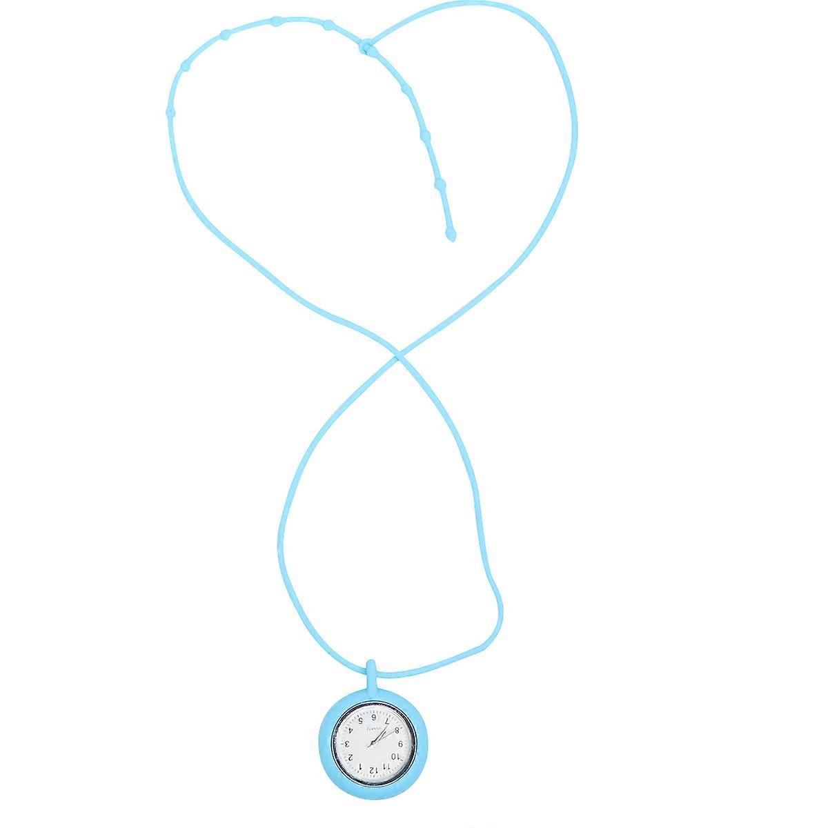 Mini Quartz Necklace Watch for Nurse Hanging Watch 3Pcs Sky-Blue Gift