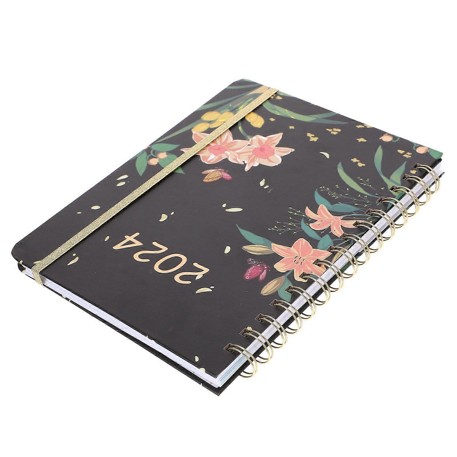 Spiral Notebook Planner 2024 for Taking Notes 2Pcs Floral Academic Organizer