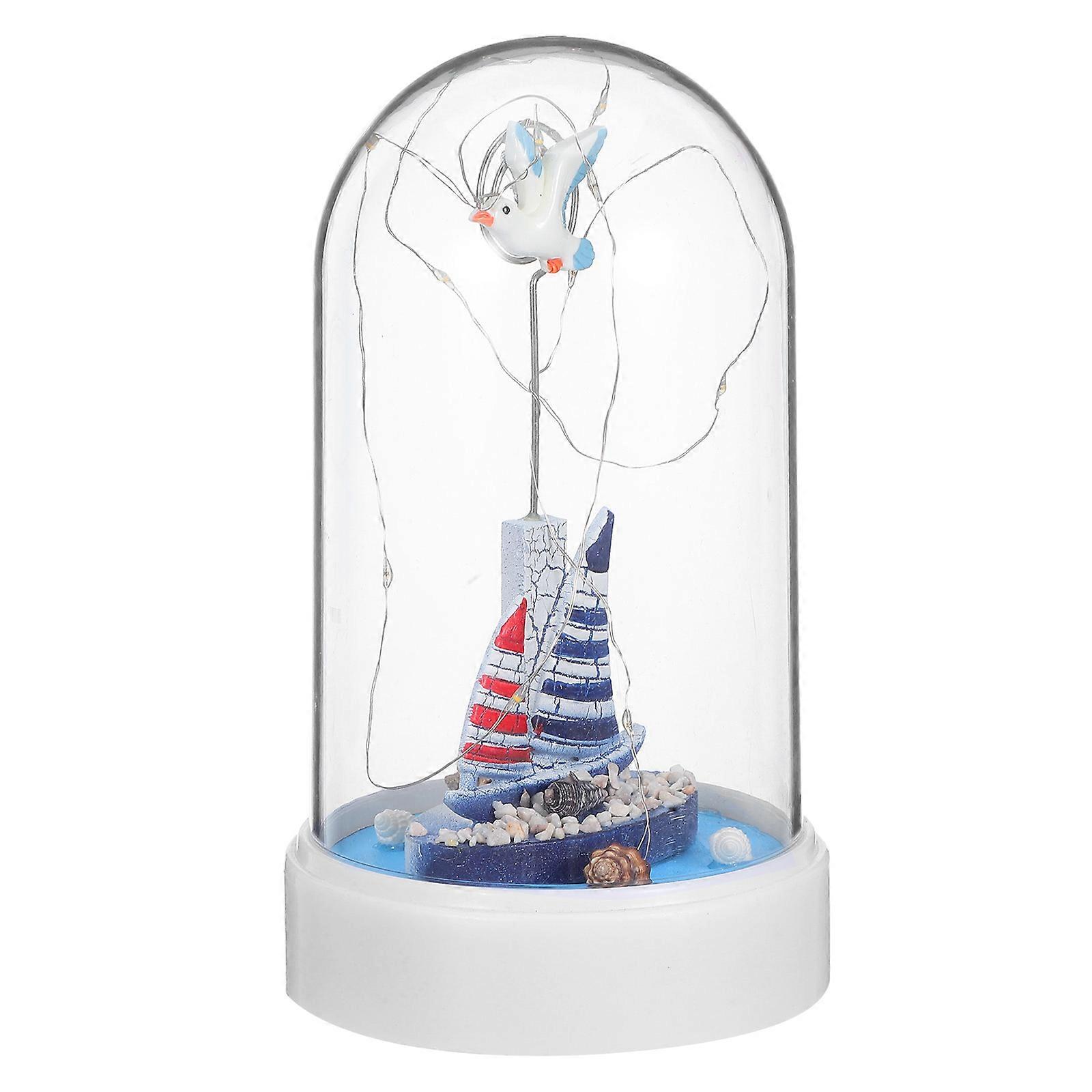 Lighthouse Figurines Resin Lighthouse Lamp for Home Decor 2Pcs