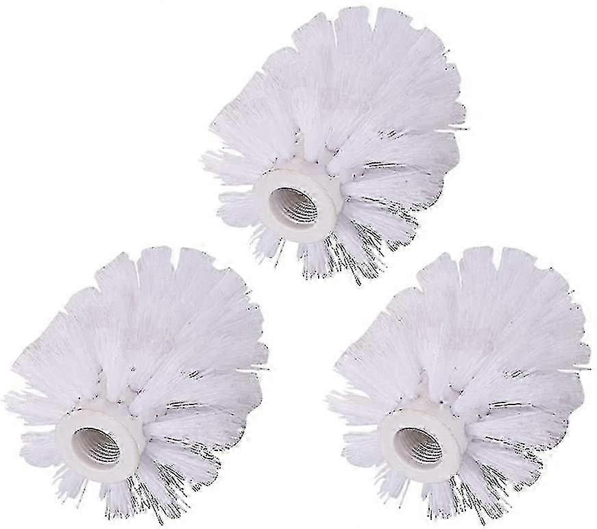 Replacement Toilet Brush Head. Individual Interchangeable Replacement Black White (3 Pack)
