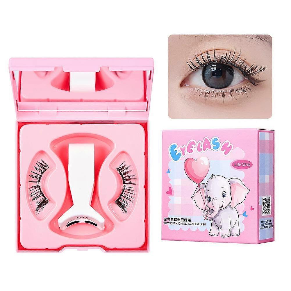 Soft Magnetic Adhesive False Eyelashes All in One Case One Pair Eyelashes Of Thick